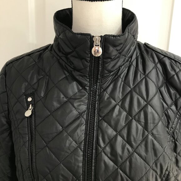 Roz & Ali Diamond Quilted Puffer Jacket with Extended Collar S - Picture 3 of 11